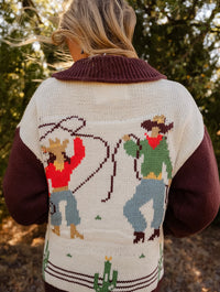 BR Cream/Brown Cowboy Cardigan