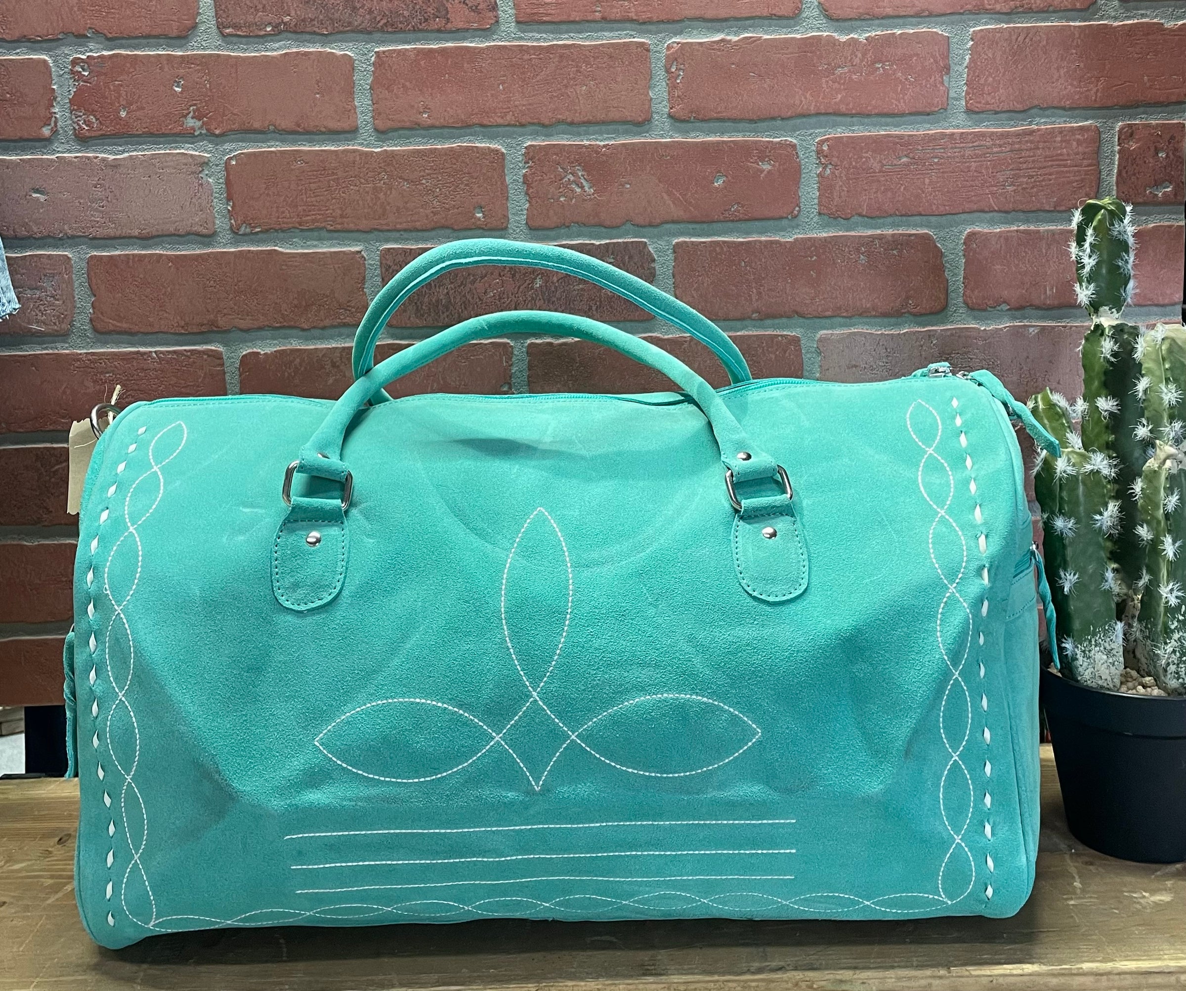 WL Boot Stitch Turquoise Duffle