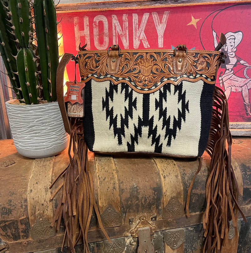 AD Black/White Aztec Bag