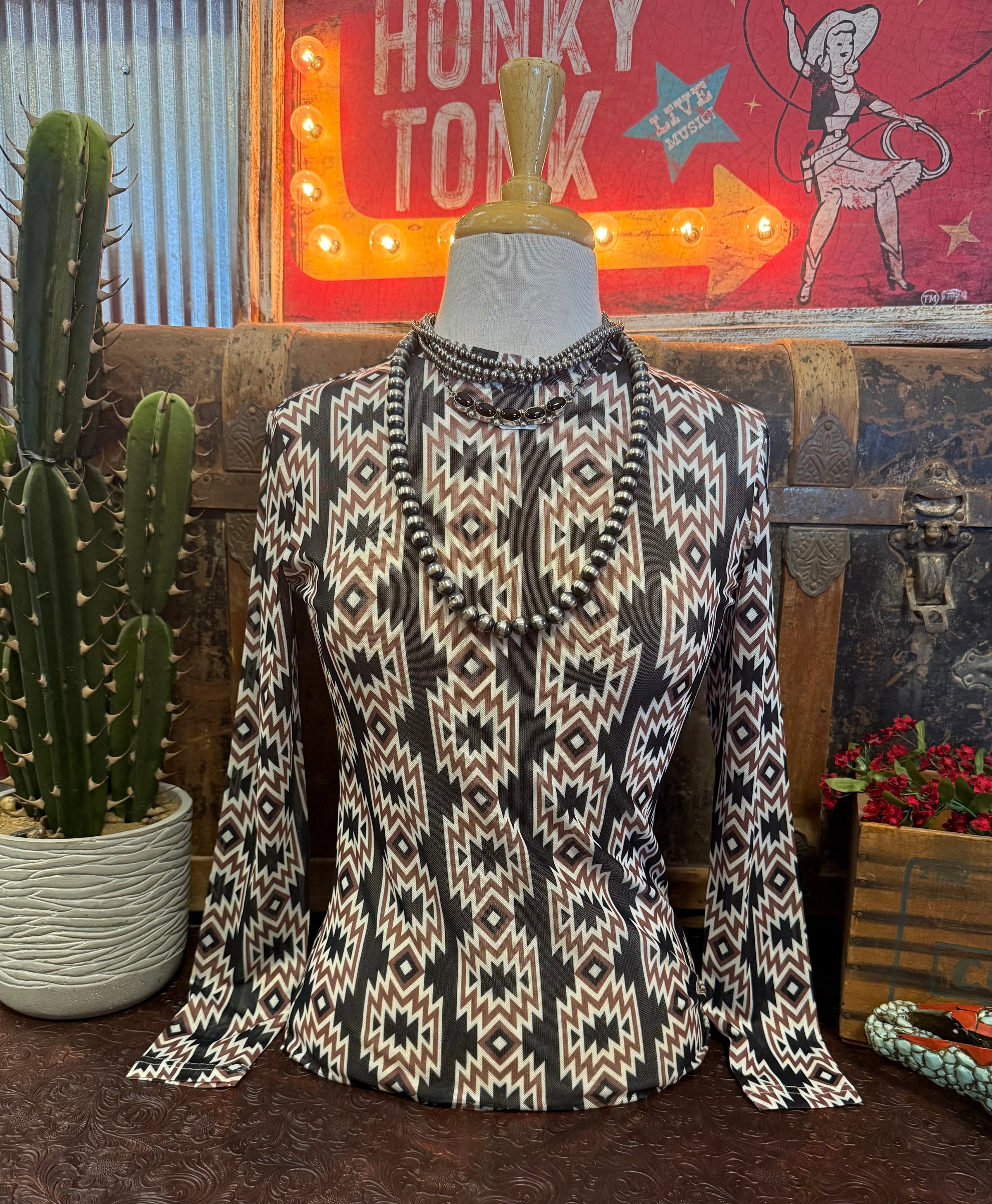 TH Black Aztec Mesh