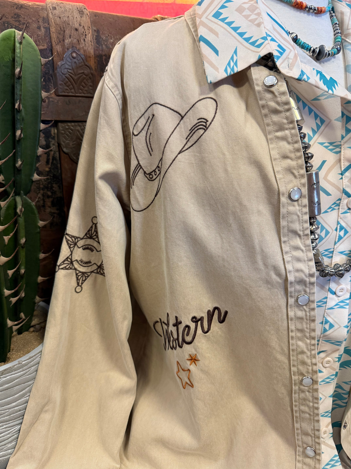 BB Tan Round Up Button Up