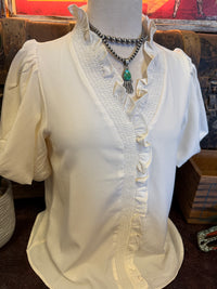 SS Cream Smocked Neck