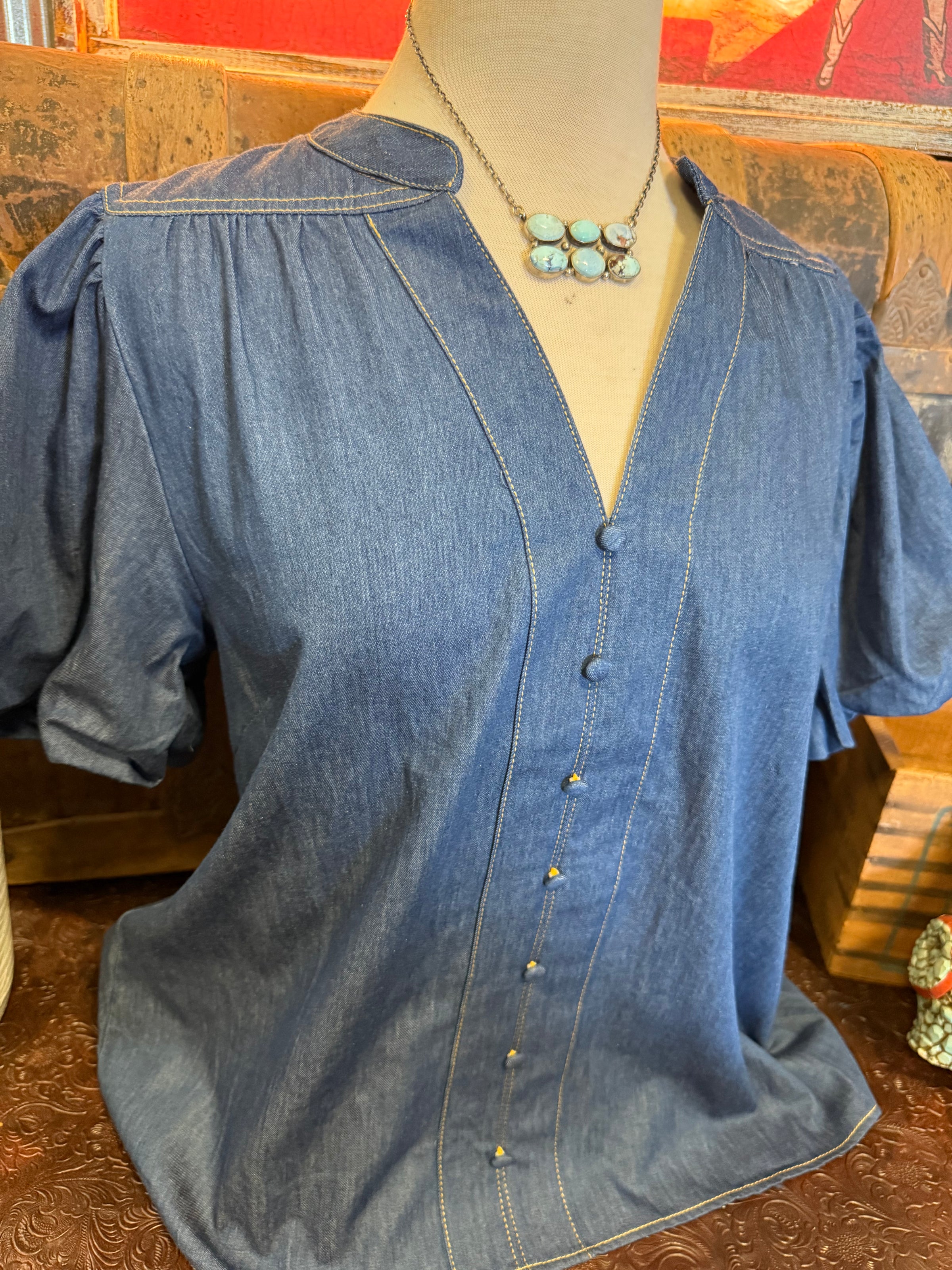 UM Denim Bubble Sleeve