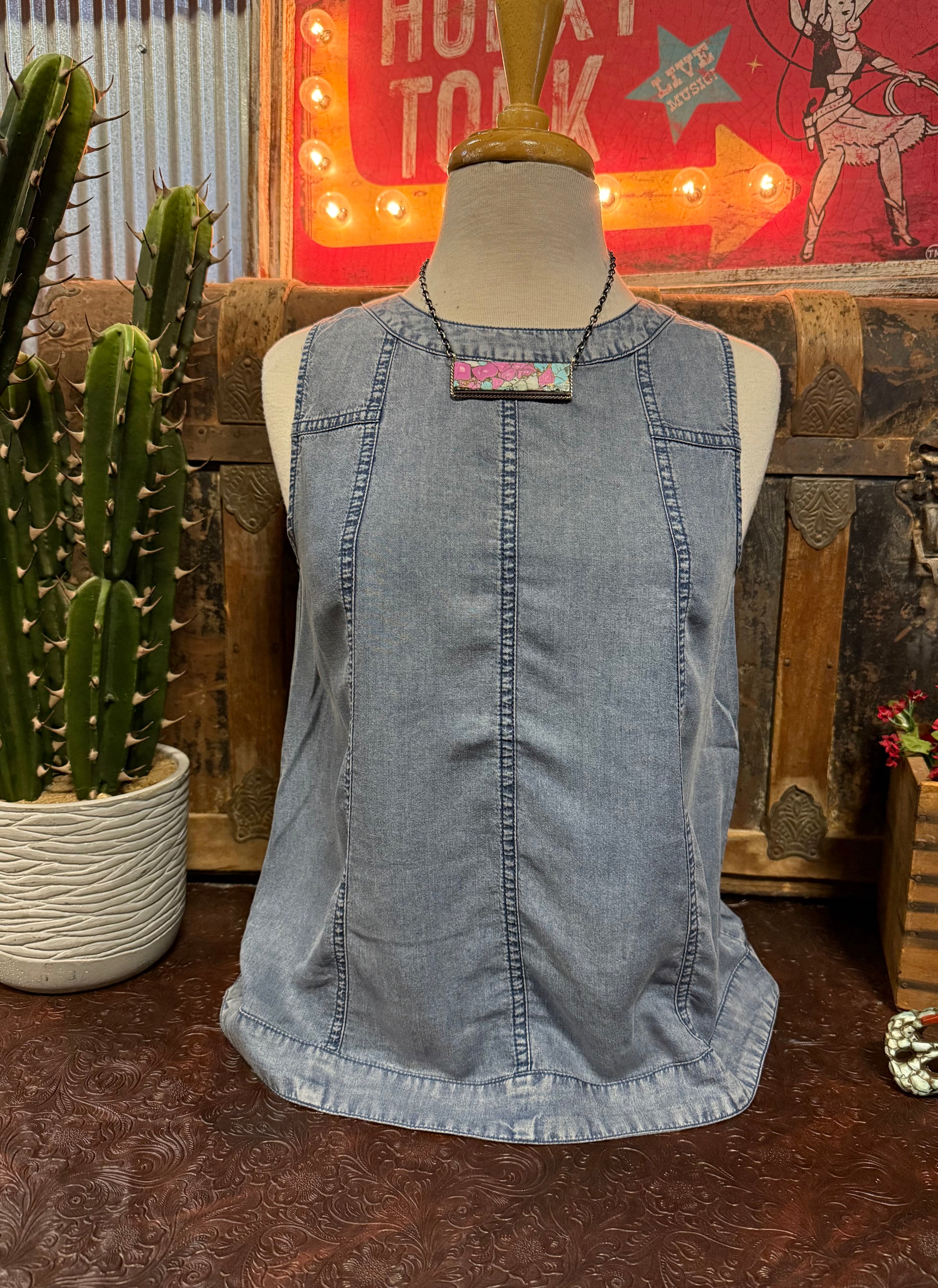 DR Sleeveless Denim Top