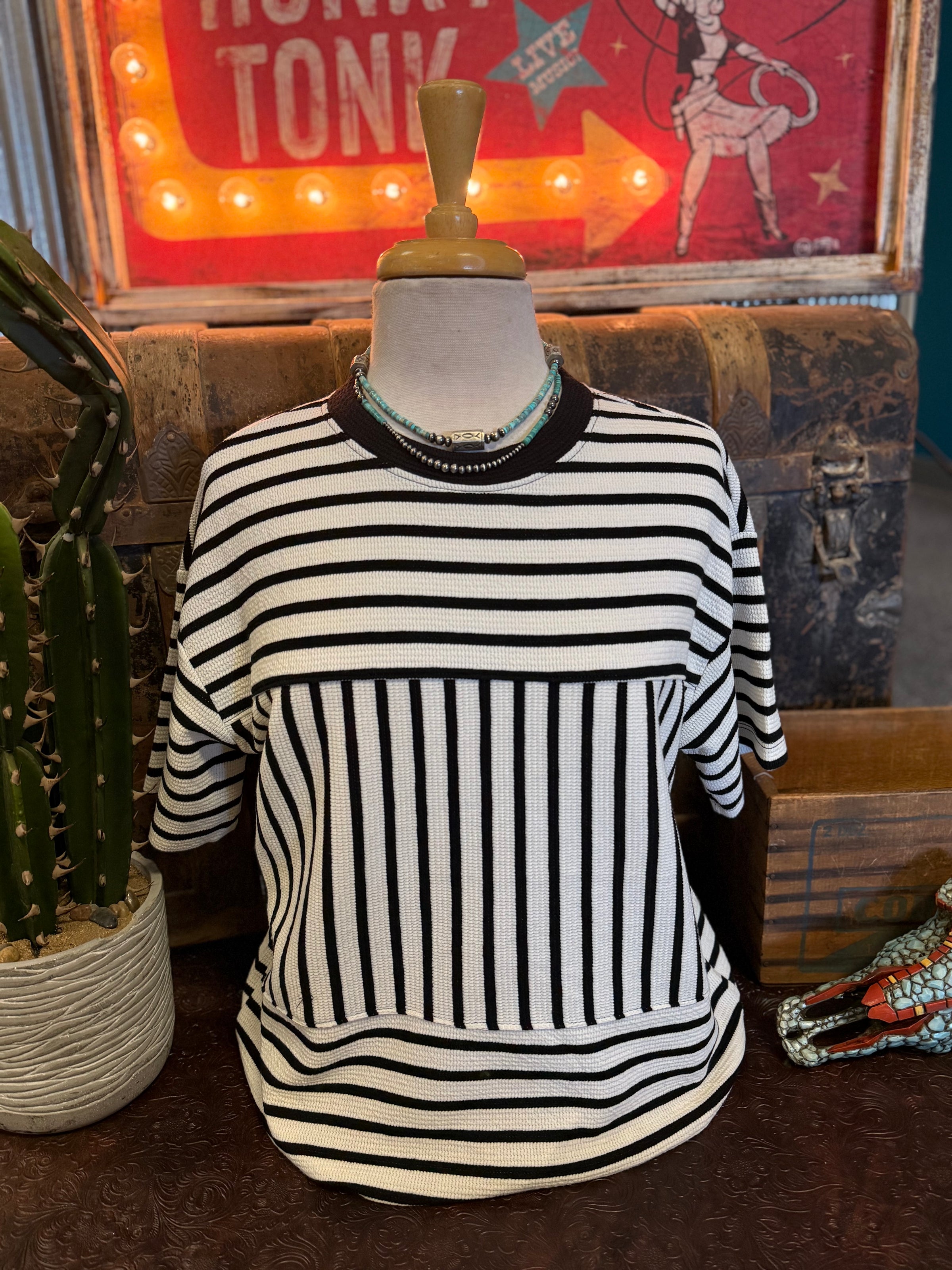 TB Black/Ivory Stripe SS