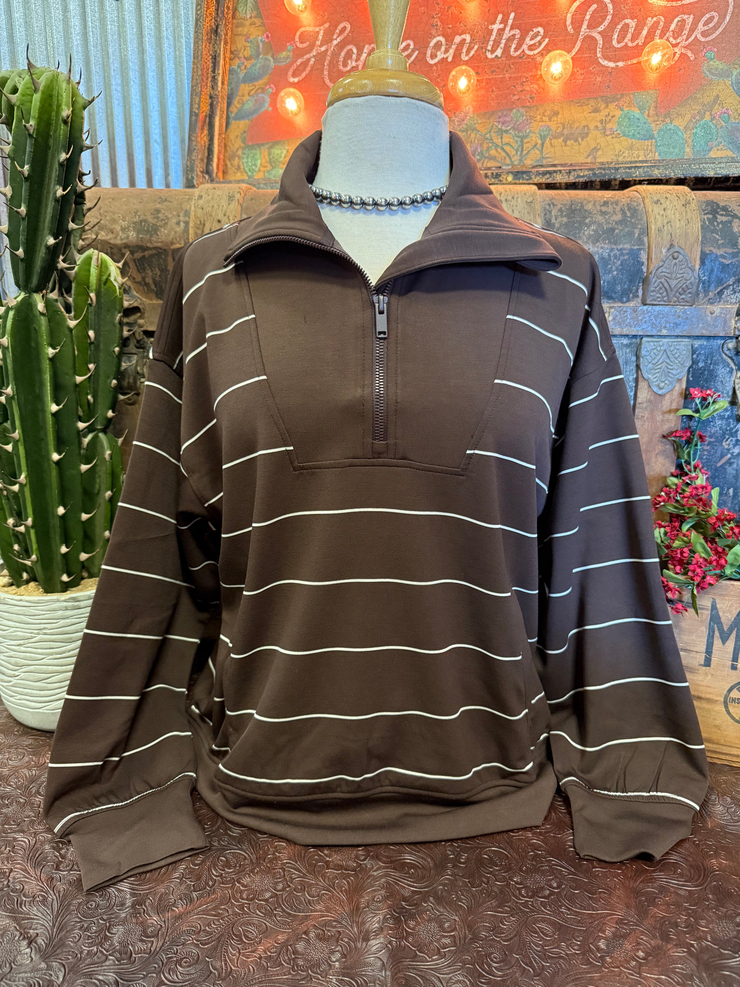 RM Chocolate Stripe Pullover