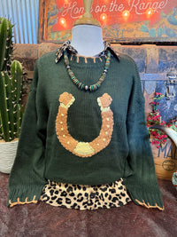 BR Green Horseshoe Sweater