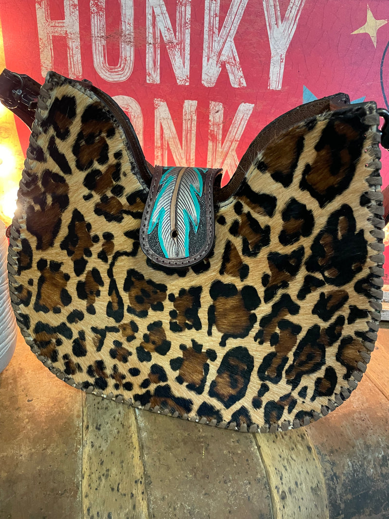 AD Feather Leopard Bag