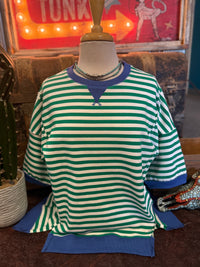 VJ Kelly Green/Cream Stripe