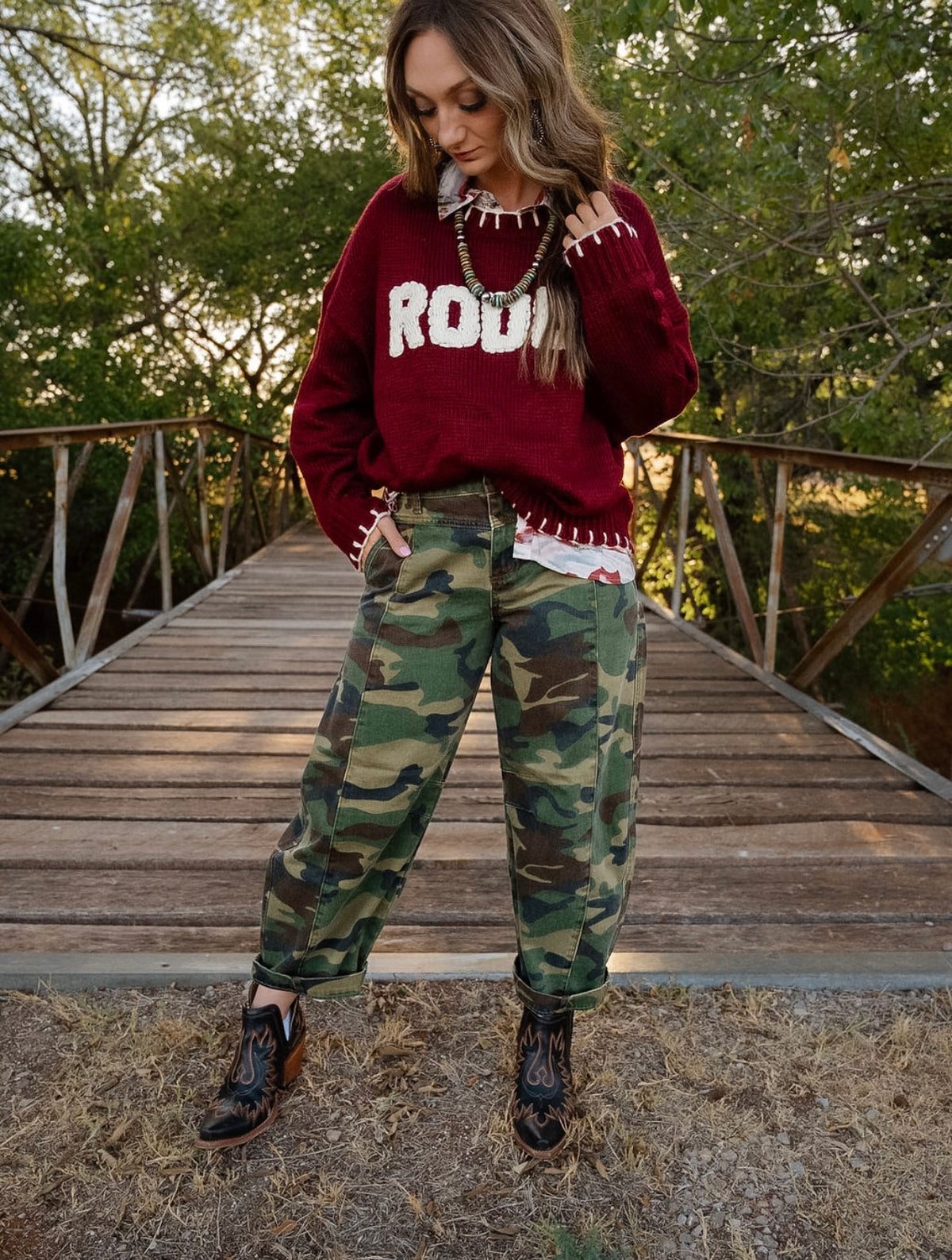 BR Burgundy Rodeo Sweater