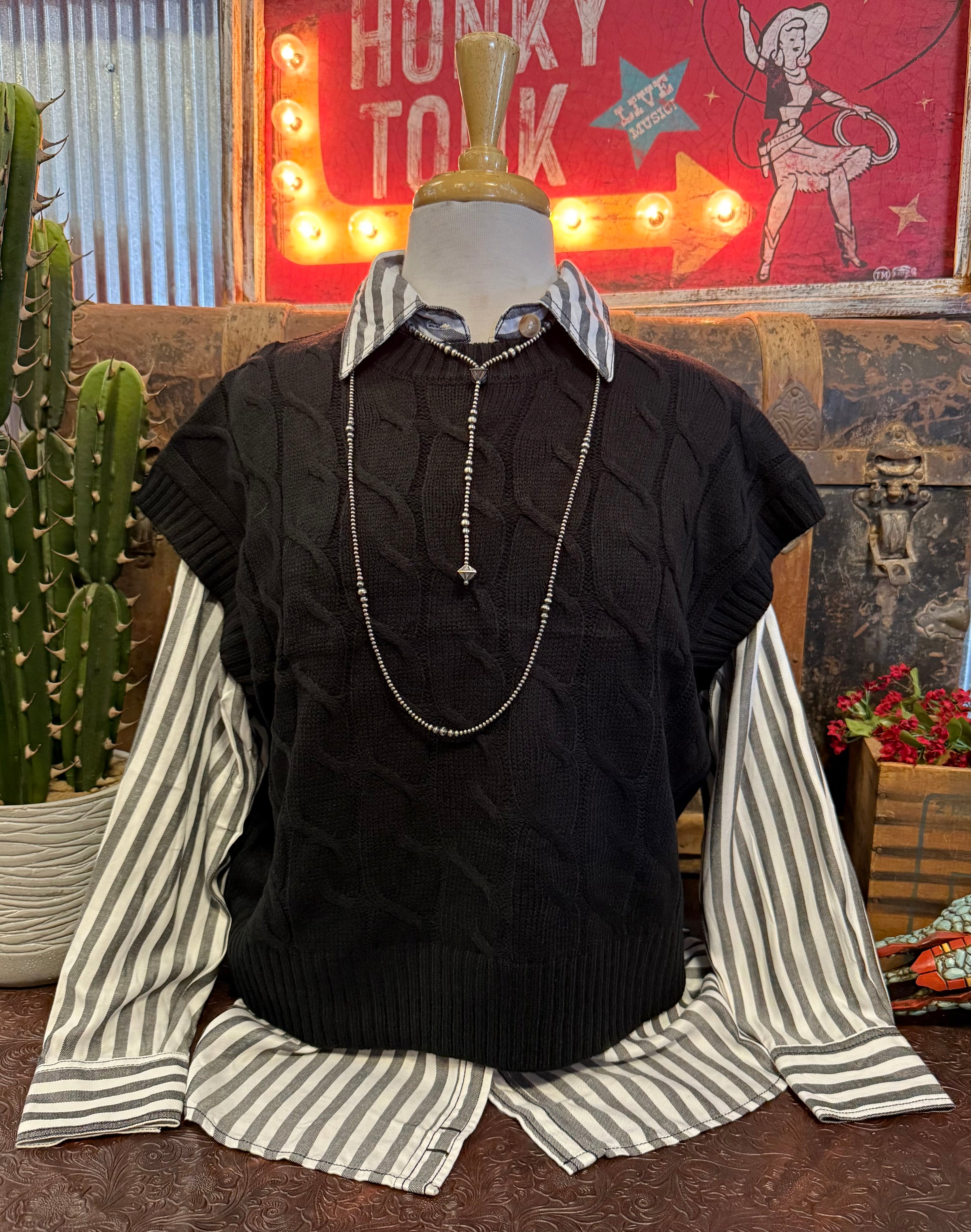 HF Black Sweater Vest