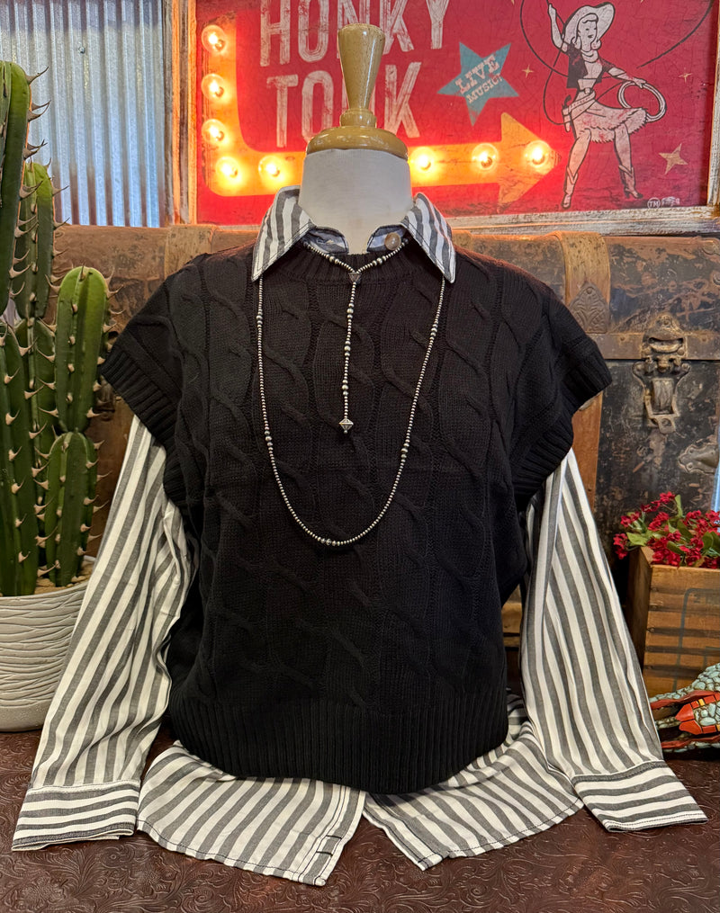 HF Black Sweater Vest