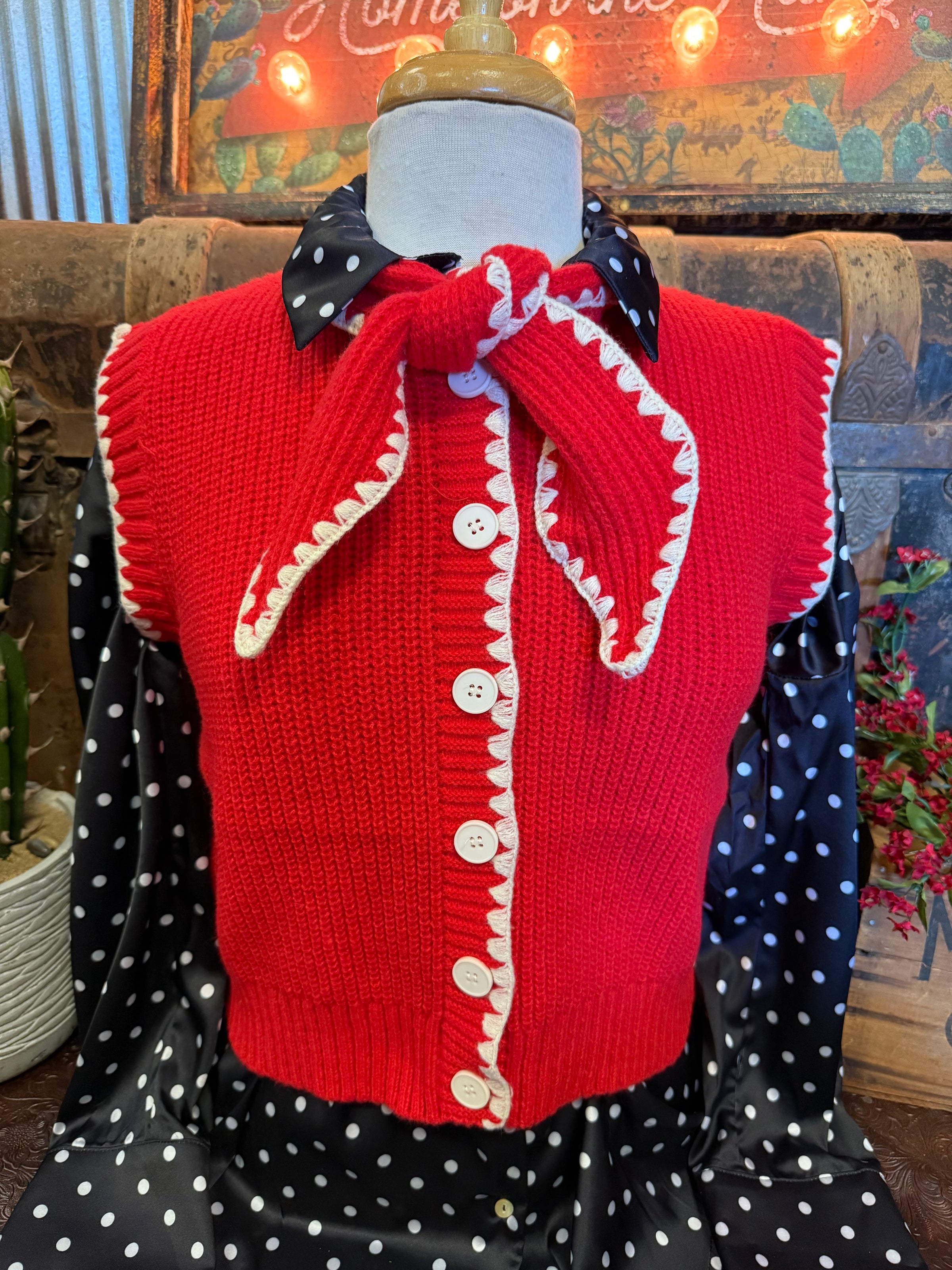 MR Red Tie Sweater Vest