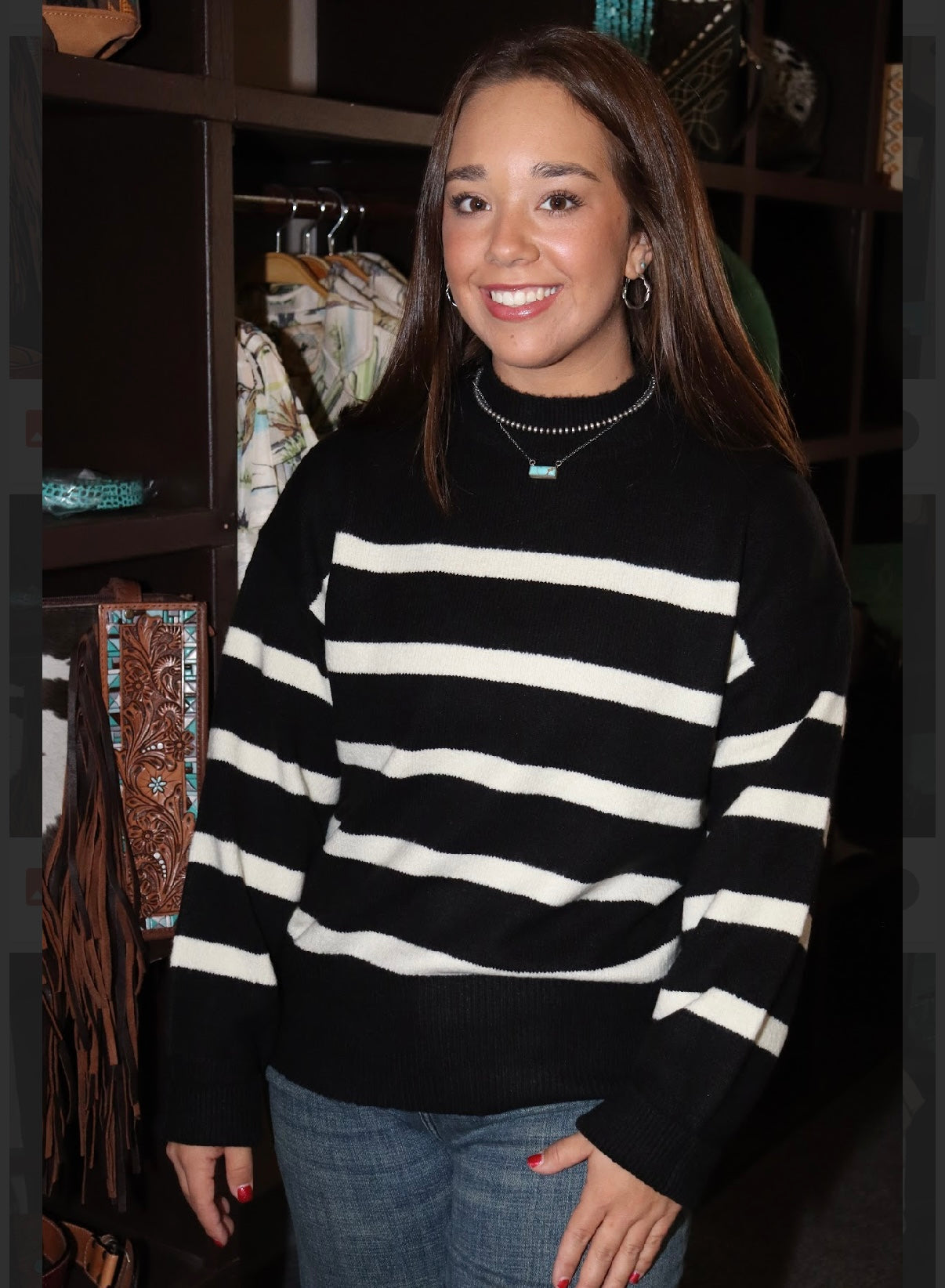 HF Black Stripe Sweater