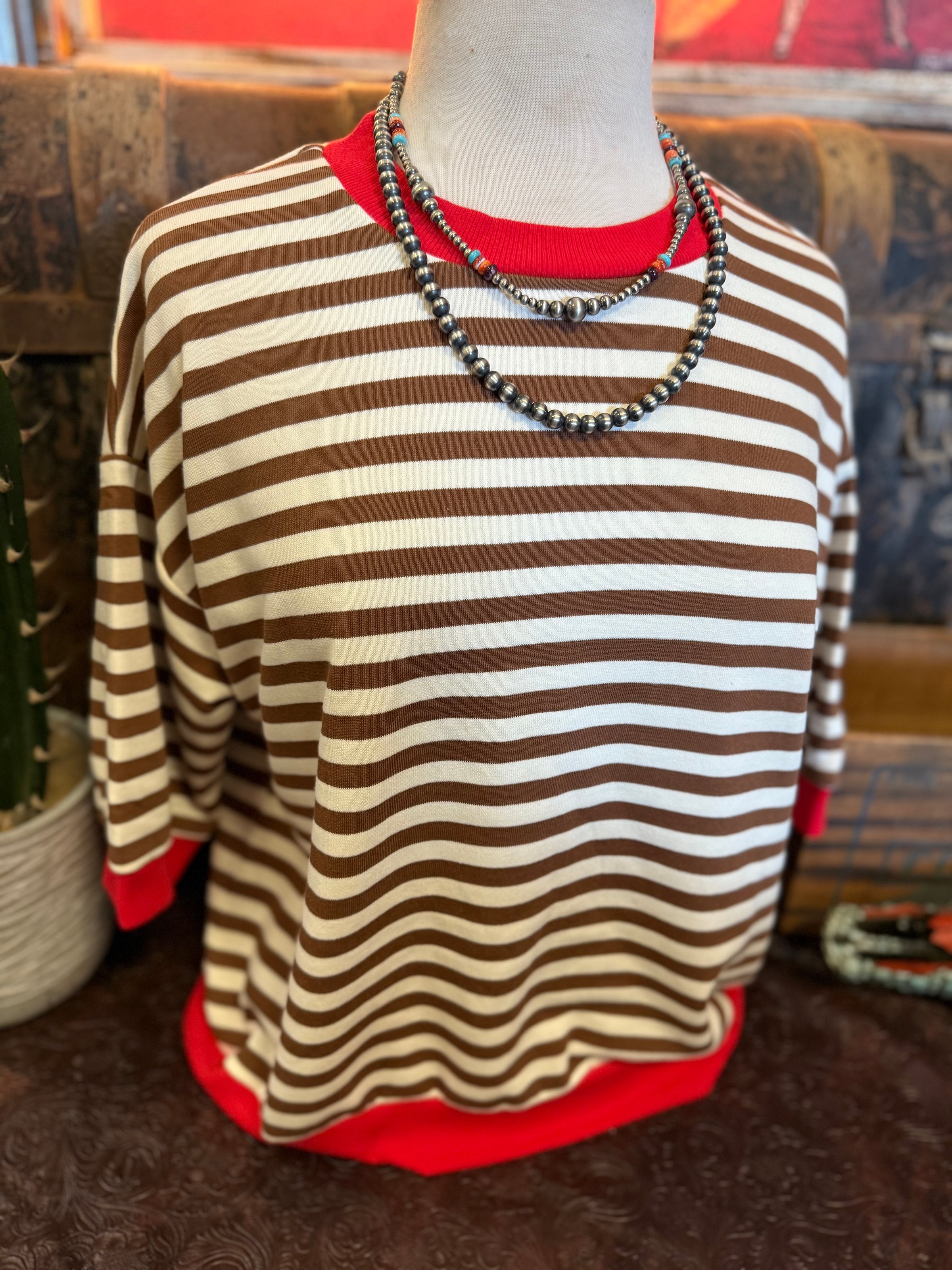 BP Chocolate/Red Stripe SS