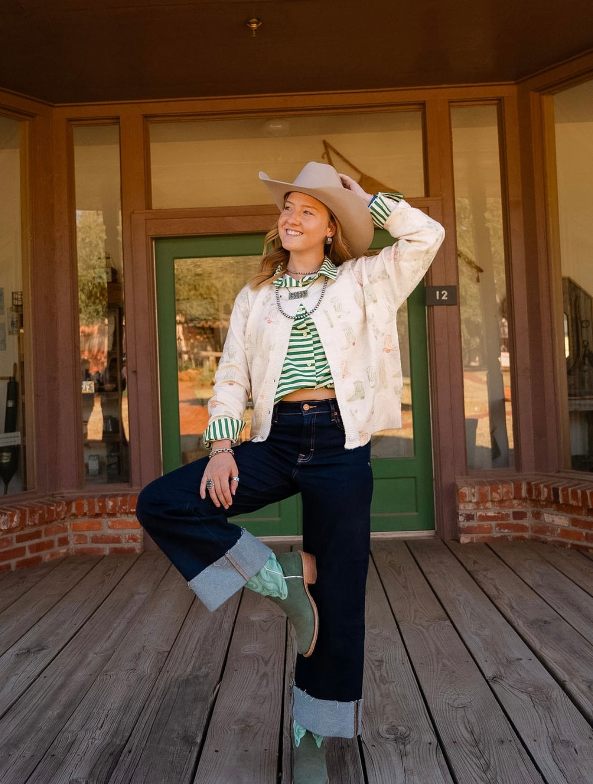 BR Ecru Boots Cardigan