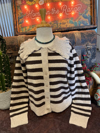 JD Oatmeal/Chocolate Cardigan