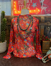 TH Red Horseshoe Floral Mesh