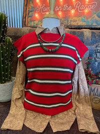 VJ Red/Choc Sweater Vest