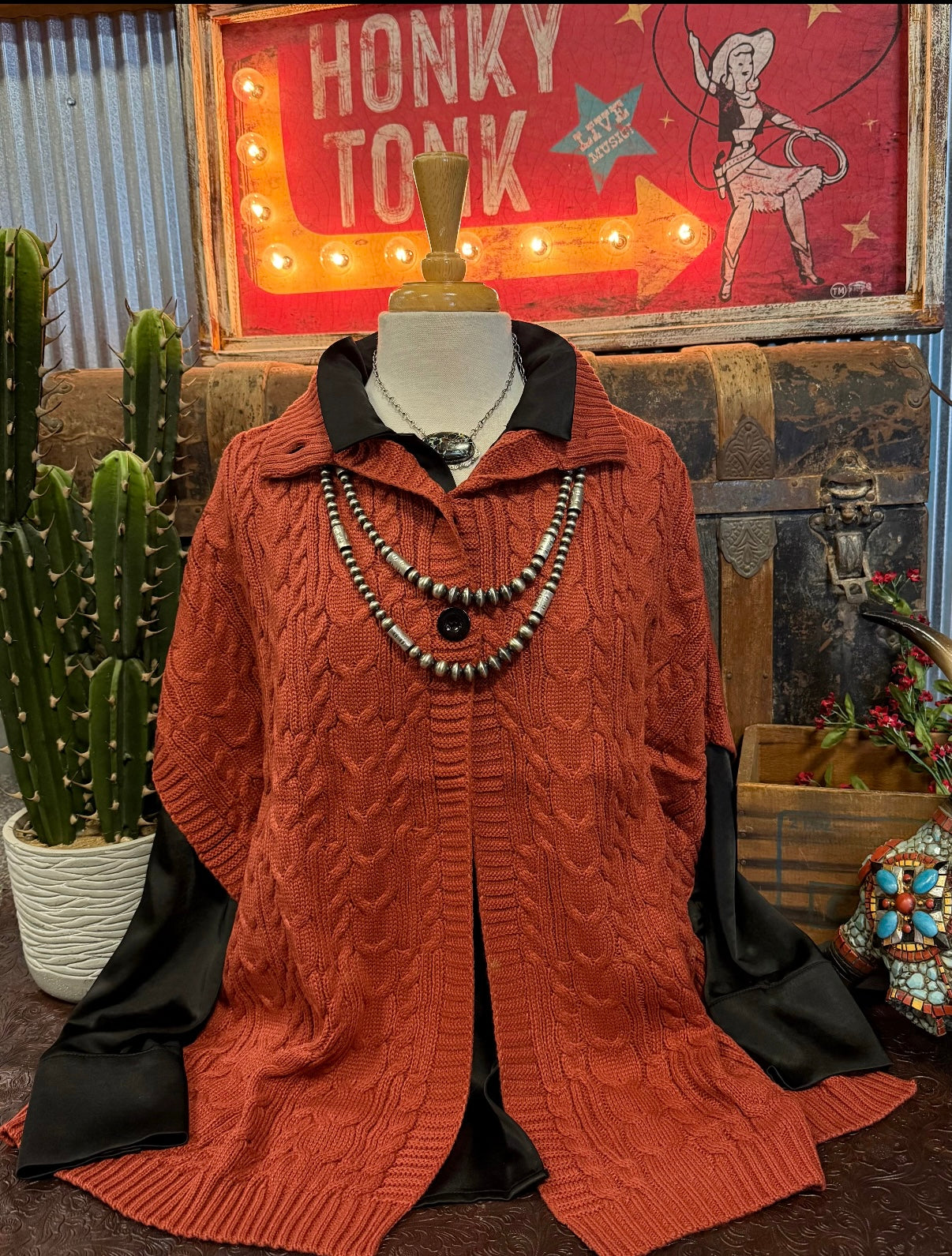 YF Cinnamon Poncho