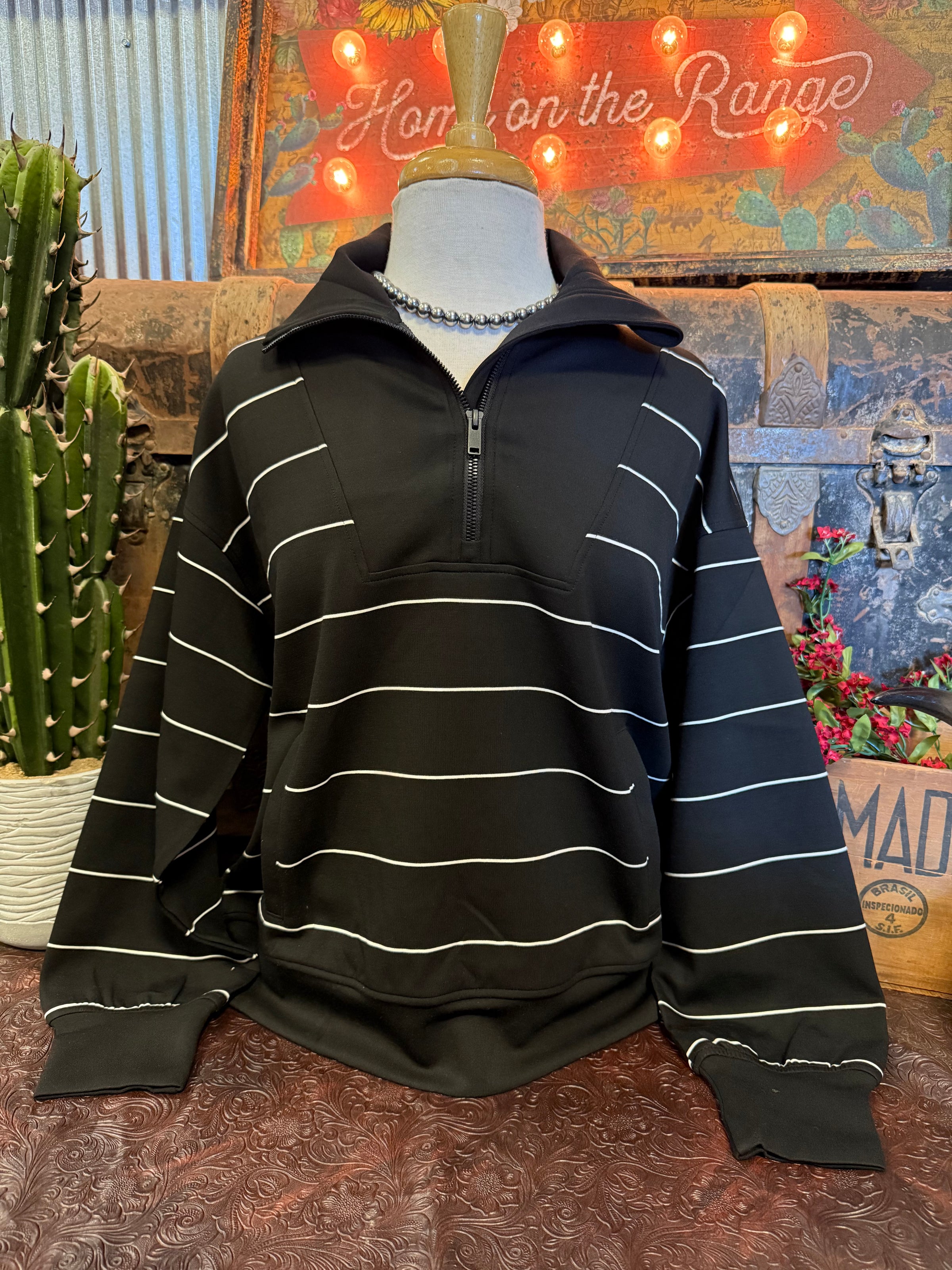 RM Black Stripe Pullover