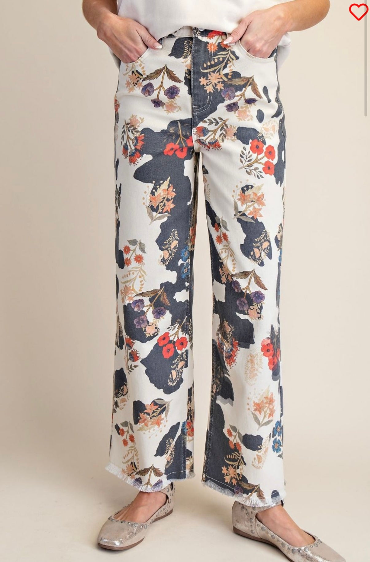 ES Floral Cow Print Pants