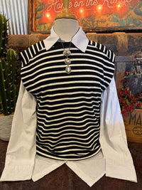 TB Black/White Stripe Sleeveless