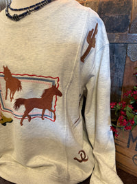 BB White Western Sweatshirt