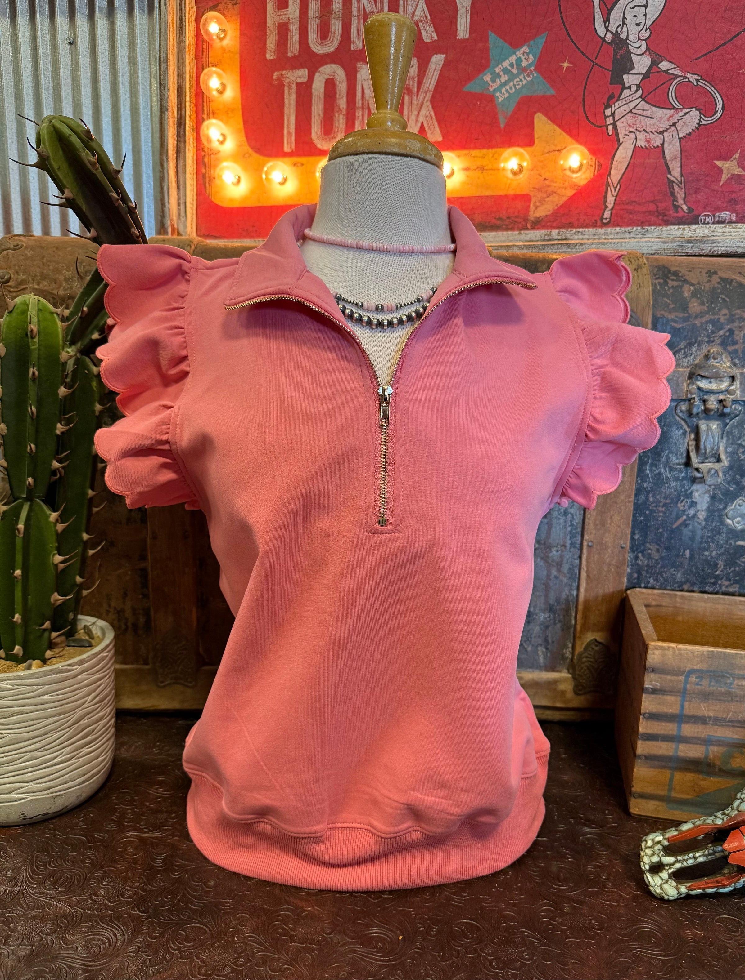 UM Pink Ruffle Sleeveless