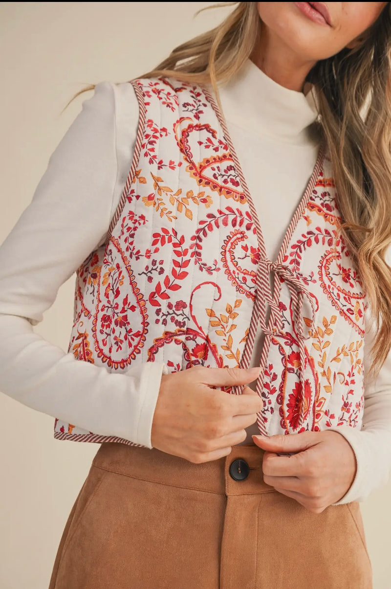 MR Red Paisley Vest