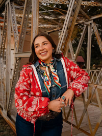 AW Red Bandana Bomber Jacket