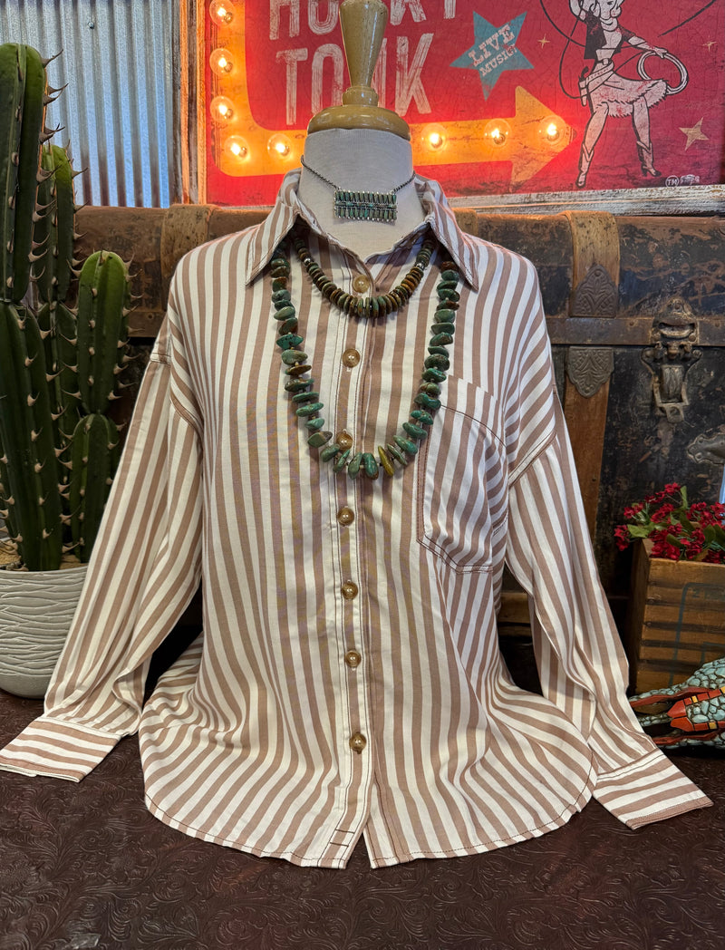 BP Brown White Stripe BU