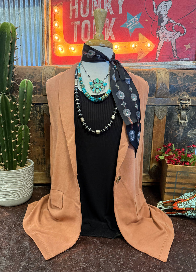 DR Mocha Sleeveless Blazer