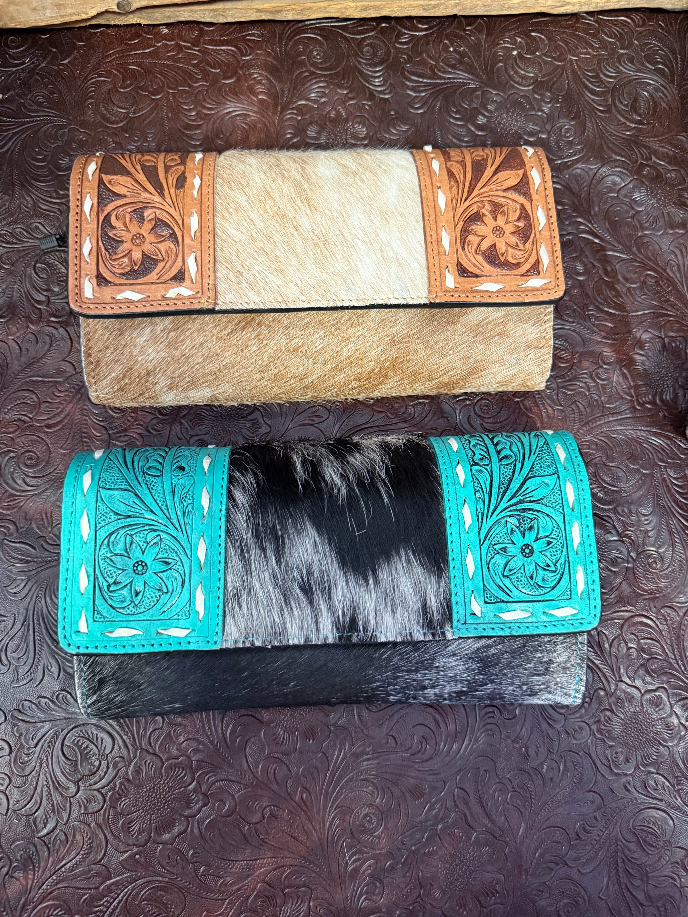 WL Tooled Leather/Hide Wallet