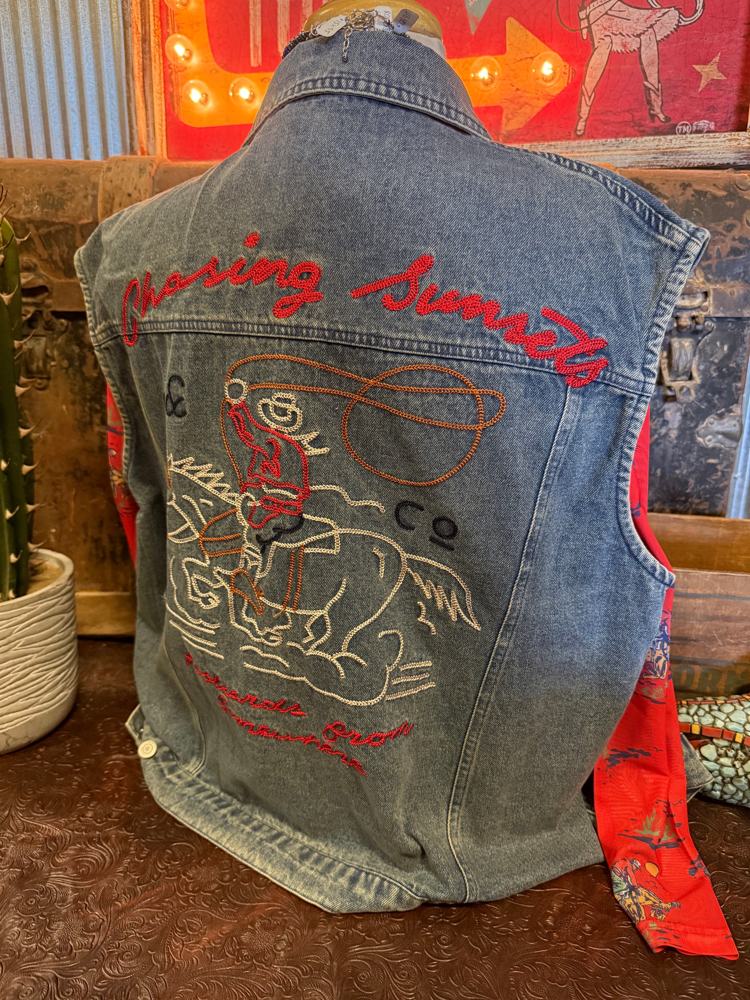 UD Denim Western Print Vest