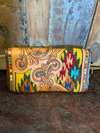 AD Aztec Leather/Fabric Wallet