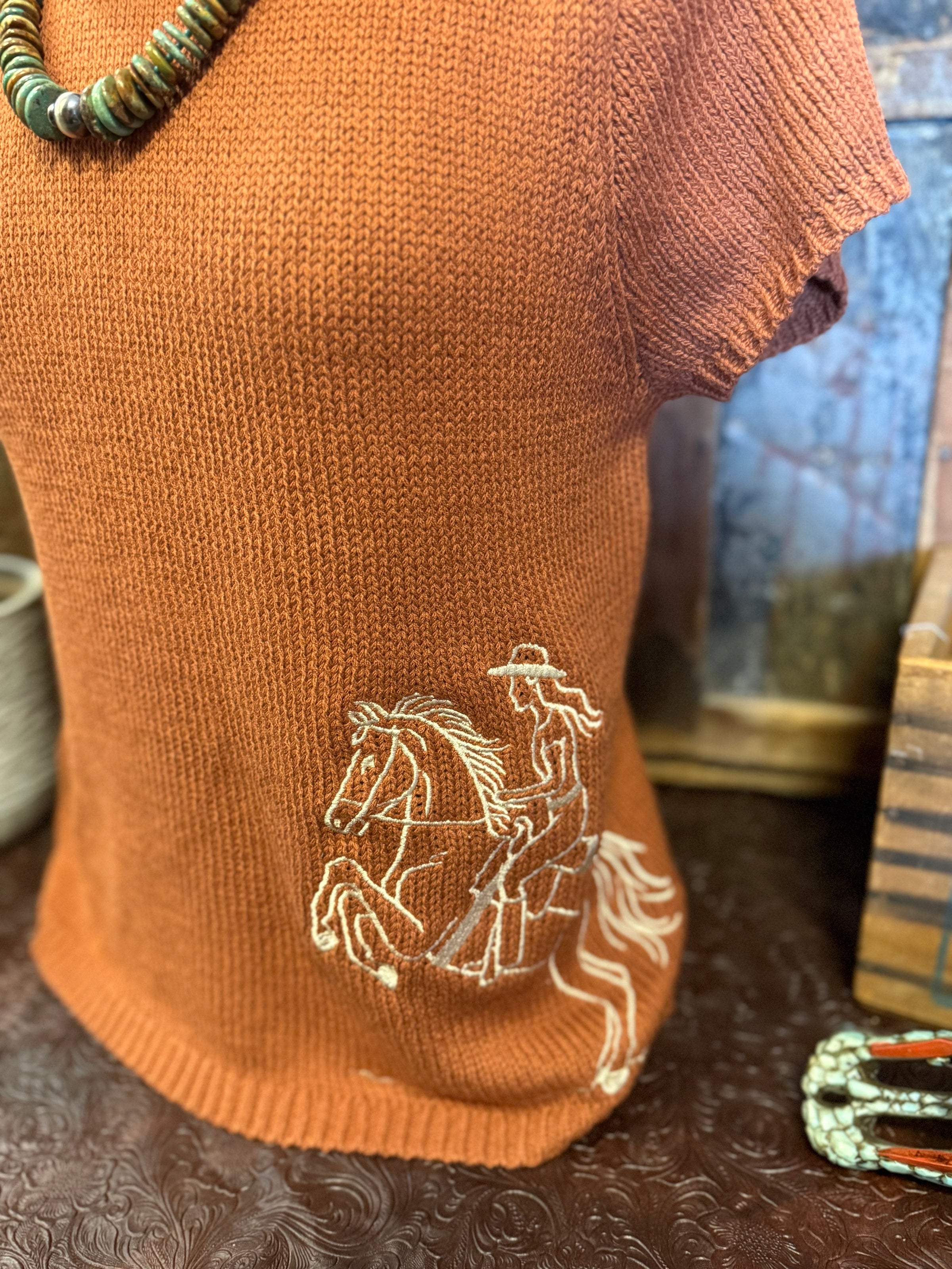 EE Rust Sleeveless Sweater