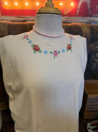 EE Bone Floral Muscle Top