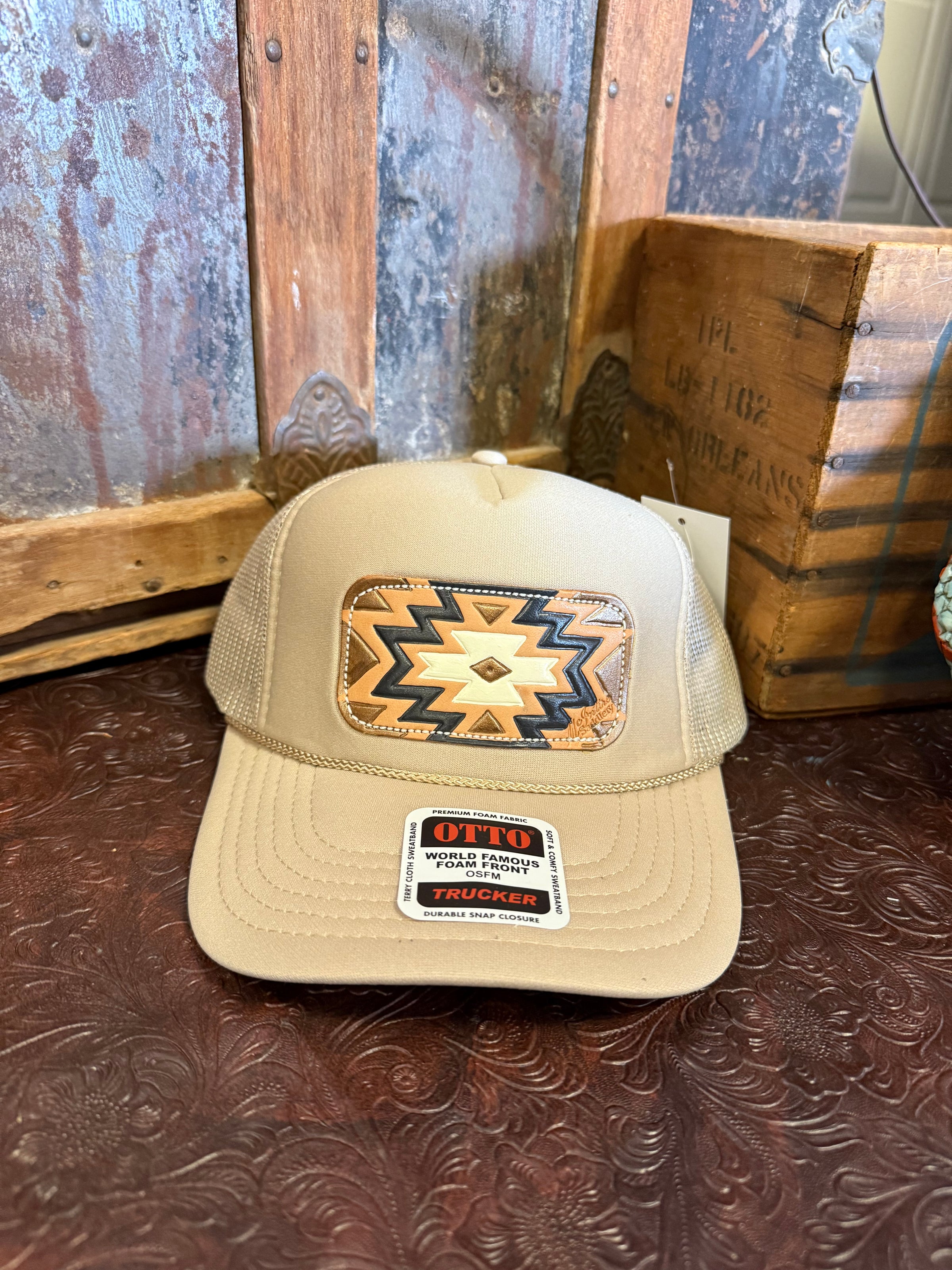 MS Tan Trucker Aztec Hat