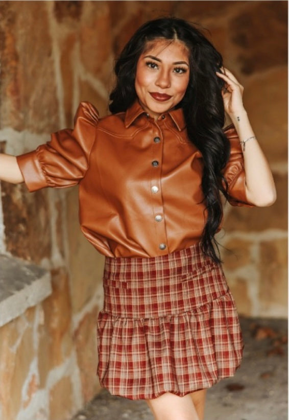 LB Caramel Faux Leather SS