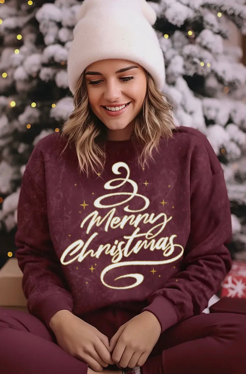 HL Merry Christmas Burgundy