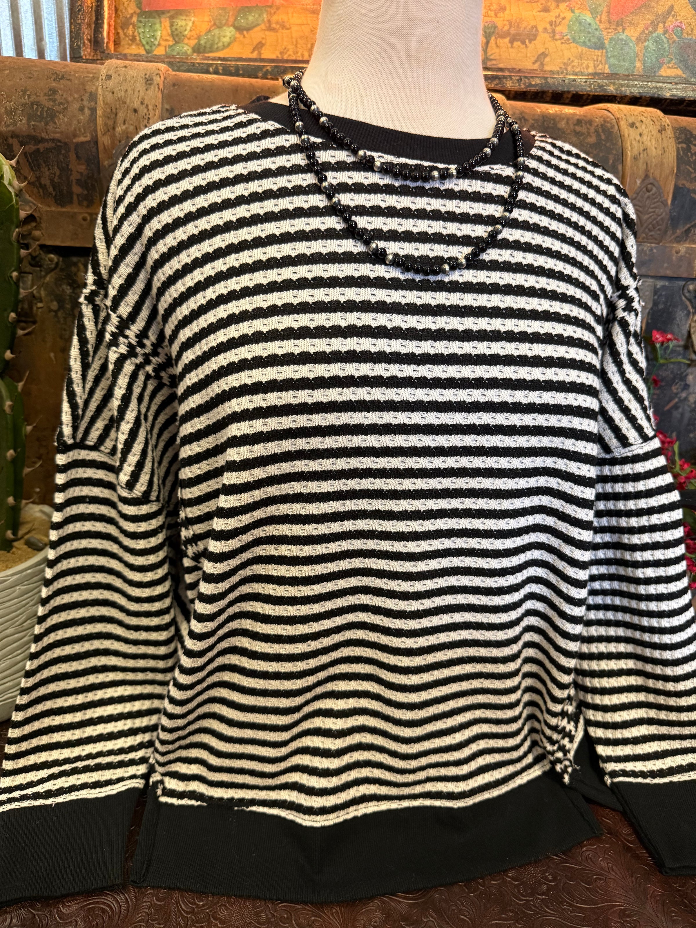 BP Black White Stripe LS