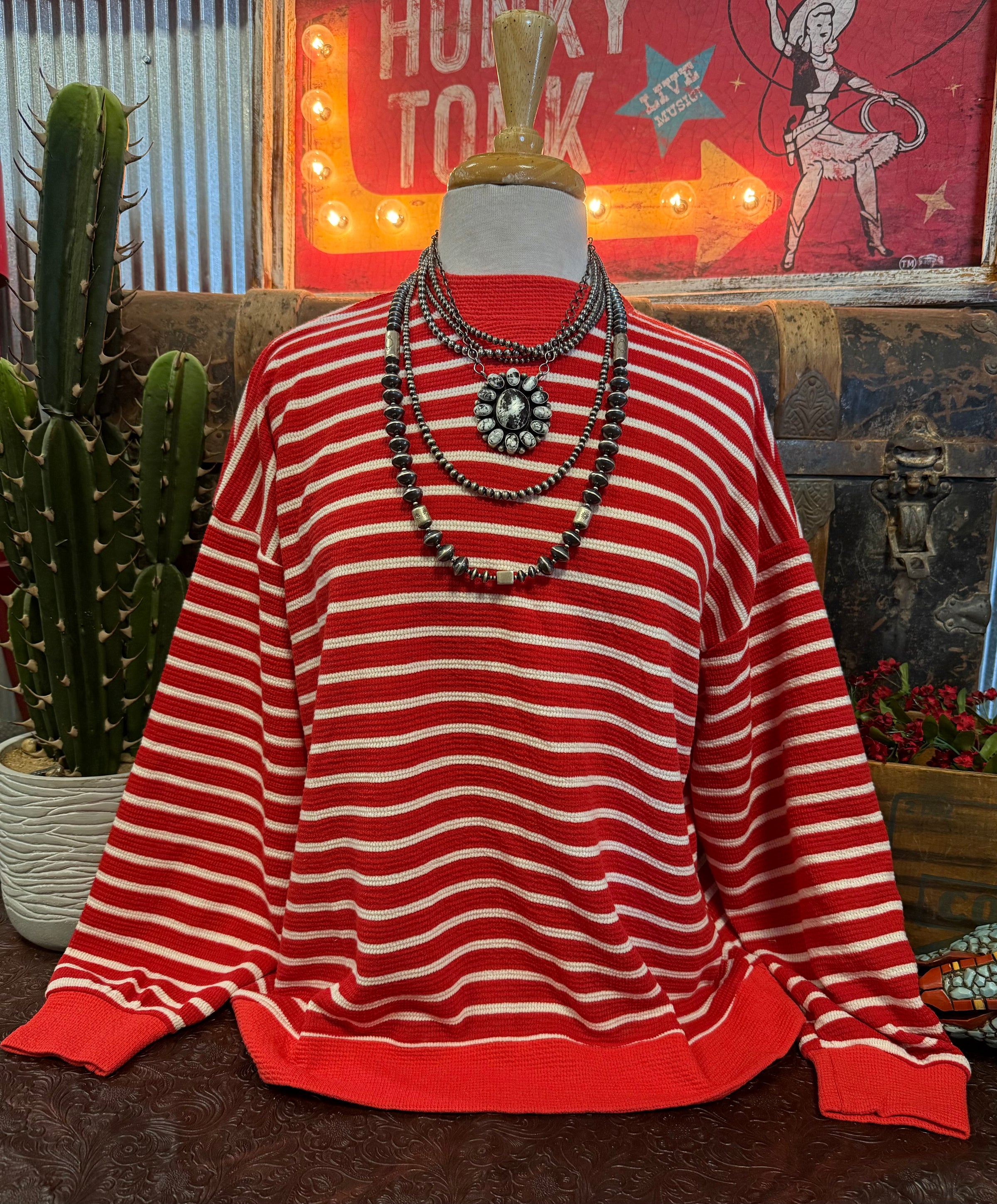TB Red Stripe Long Sleeve