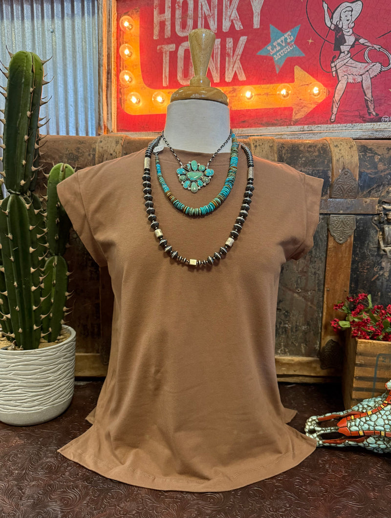 LS Mocha Cap Sleeve