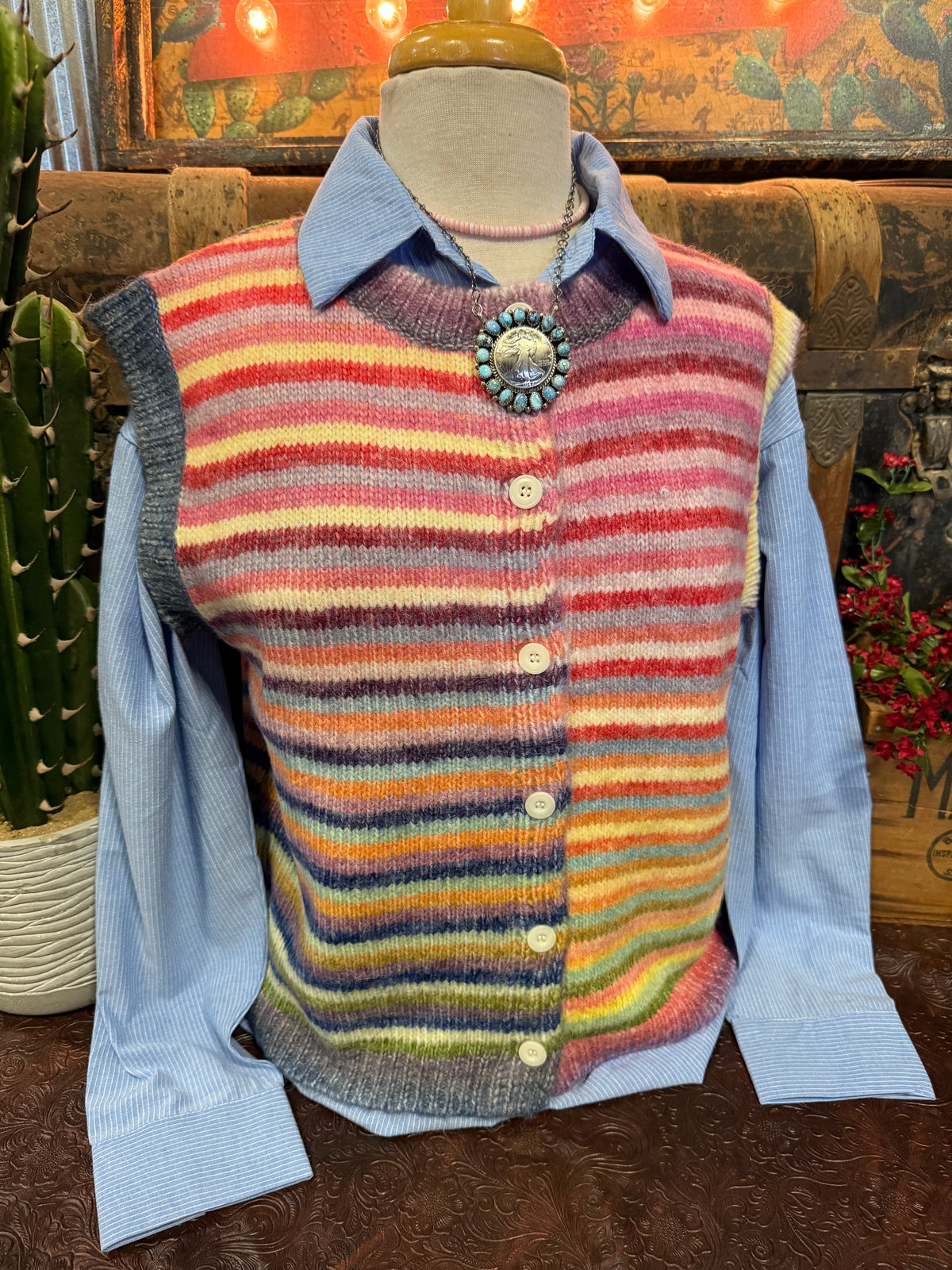 WL Sky/Purple Sweater Vest