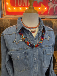 EE Denim Top with Embroidery