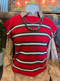 VJ Red/Choc Sweater Vest