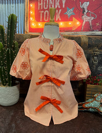 JD Orange Bow Top