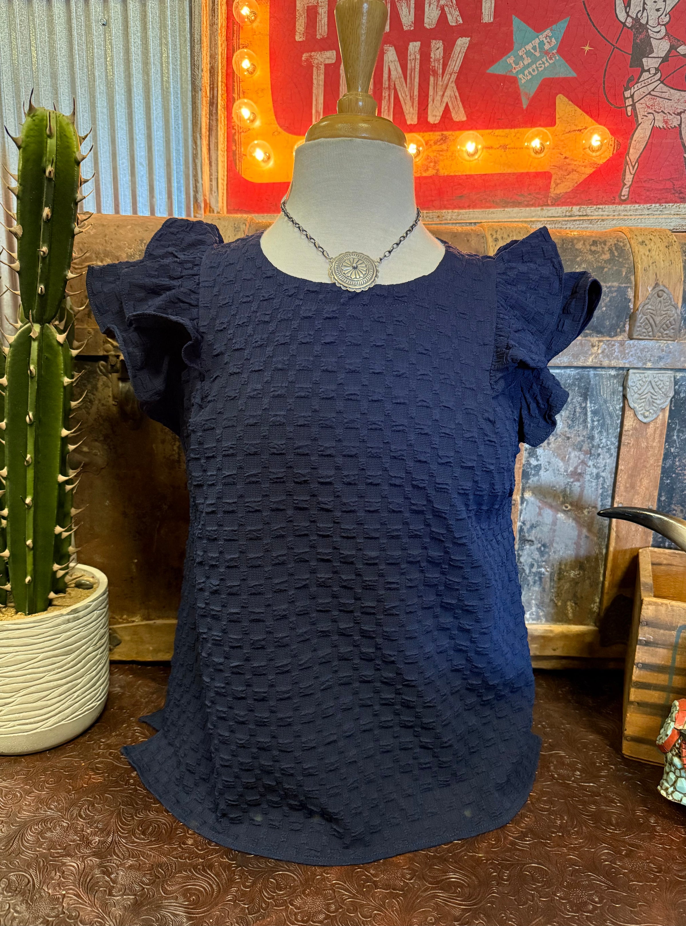 UM Navy Textured Sleeveless