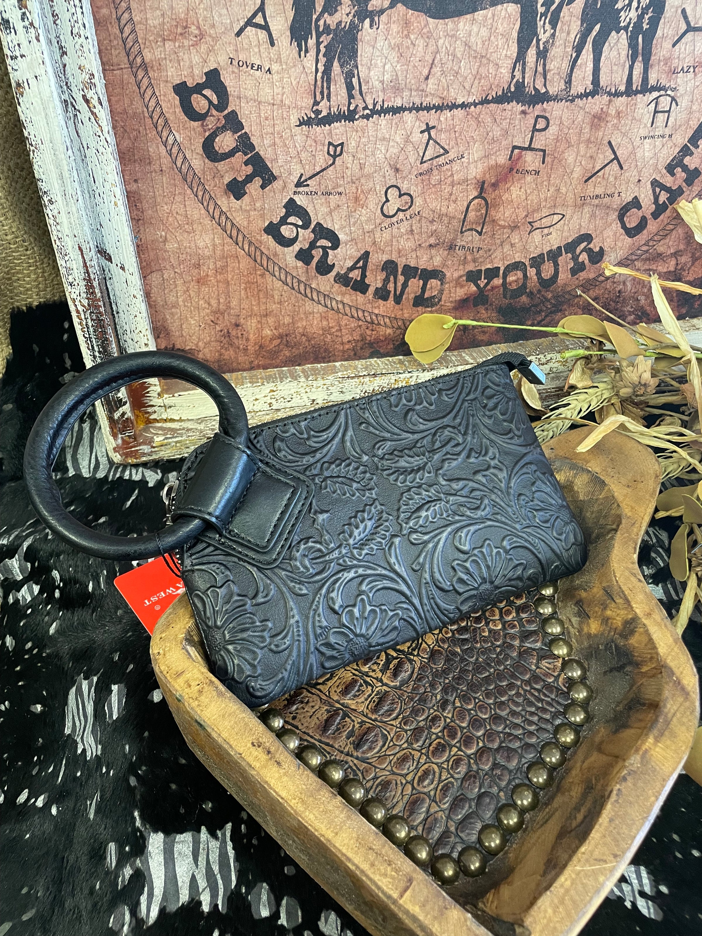 MW Tooled Wristlet